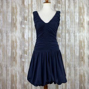 Anthro Leifsdottir Blue Ruched Jersey Dress Sz M